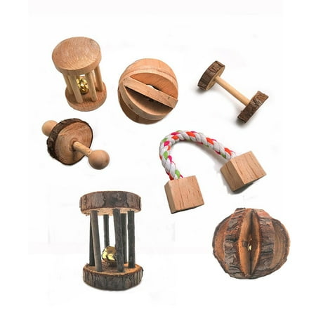 Wooden Rabbits Toys Pine Dumbells Unicycle Bell Roller Chew Pet Molars Supplies Wooden Rabbits Toys Pine Dumbells Unicycle Bell Roller Chew Pet Molars Supplies